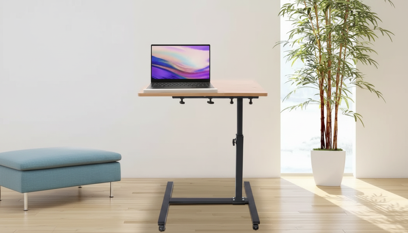 24-Inch Adjustable Laptop Desk: 360° Swivel + Phone Stand